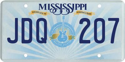 MS license plate JDQ207
