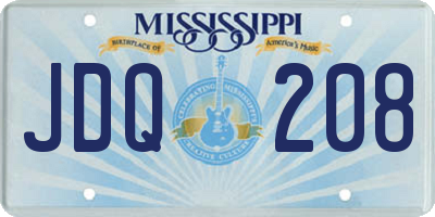 MS license plate JDQ208