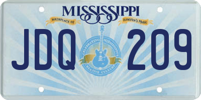 MS license plate JDQ209