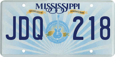 MS license plate JDQ218