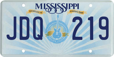 MS license plate JDQ219