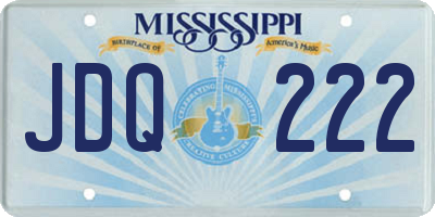 MS license plate JDQ222