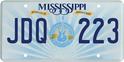 MS license plate JDQ223