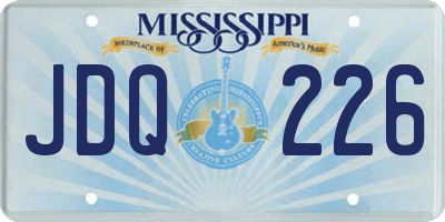 MS license plate JDQ226