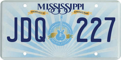MS license plate JDQ227