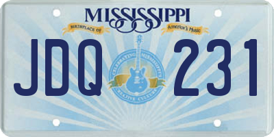 MS license plate JDQ231