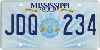 MS license plate JDQ234