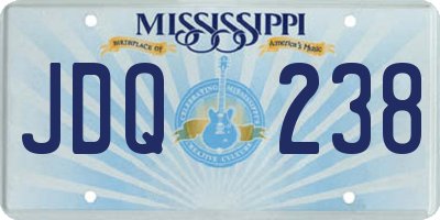MS license plate JDQ238