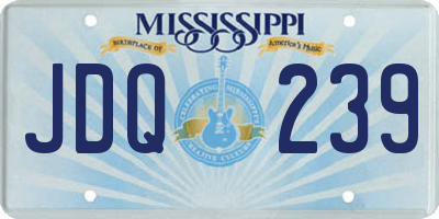 MS license plate JDQ239