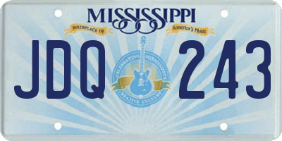 MS license plate JDQ243