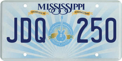 MS license plate JDQ250