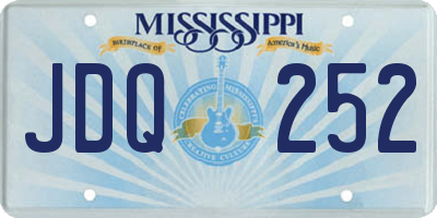 MS license plate JDQ252