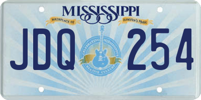 MS license plate JDQ254