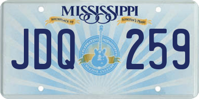 MS license plate JDQ259