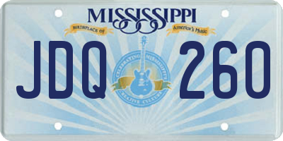 MS license plate JDQ260