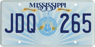 MS license plate JDQ265