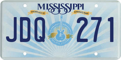MS license plate JDQ271