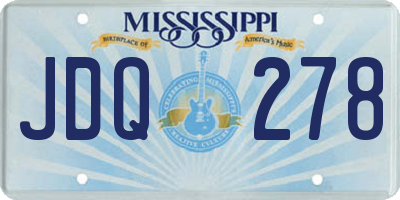 MS license plate JDQ278