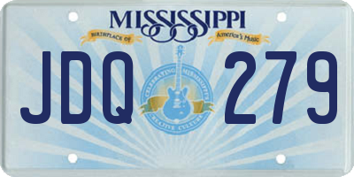 MS license plate JDQ279
