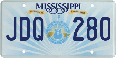 MS license plate JDQ280