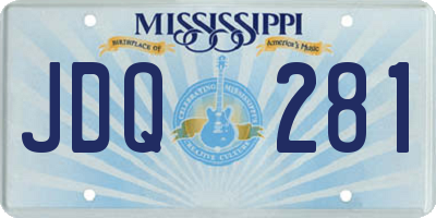 MS license plate JDQ281