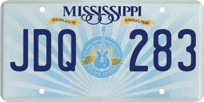 MS license plate JDQ283