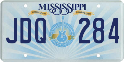 MS license plate JDQ284