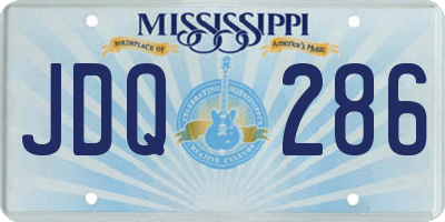 MS license plate JDQ286