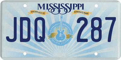 MS license plate JDQ287