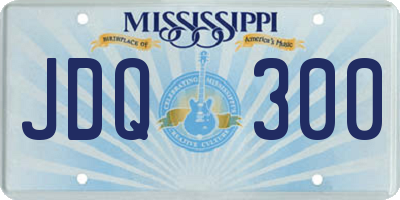 MS license plate JDQ300