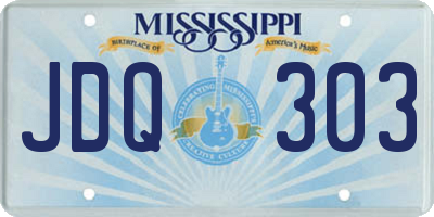 MS license plate JDQ303