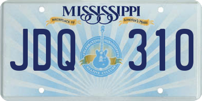 MS license plate JDQ310