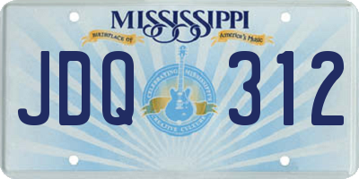 MS license plate JDQ312