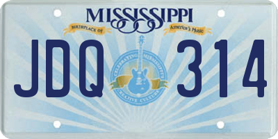 MS license plate JDQ314