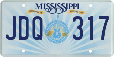 MS license plate JDQ317