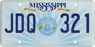 MS license plate JDQ321