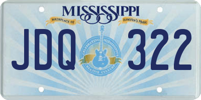 MS license plate JDQ322