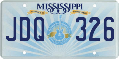 MS license plate JDQ326