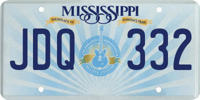 MS license plate JDQ332