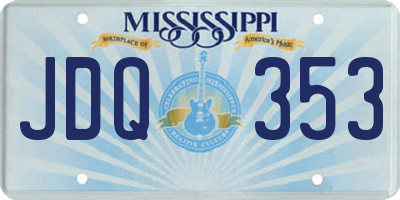 MS license plate JDQ353