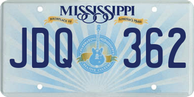 MS license plate JDQ362