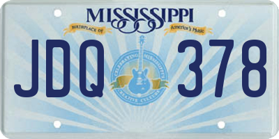 MS license plate JDQ378
