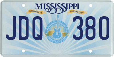 MS license plate JDQ380