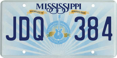 MS license plate JDQ384