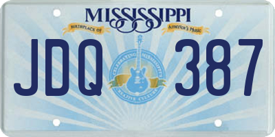 MS license plate JDQ387