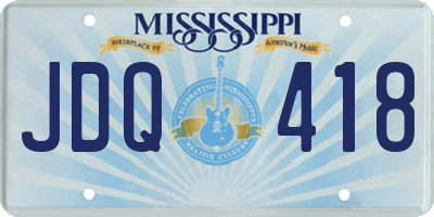 MS license plate JDQ418