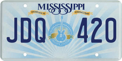 MS license plate JDQ420