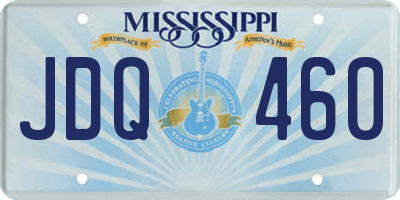 MS license plate JDQ460