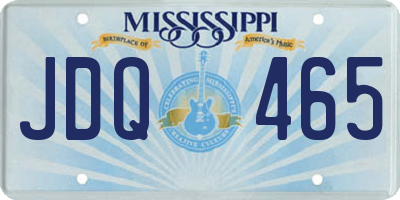 MS license plate JDQ465