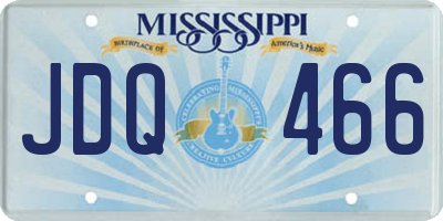 MS license plate JDQ466